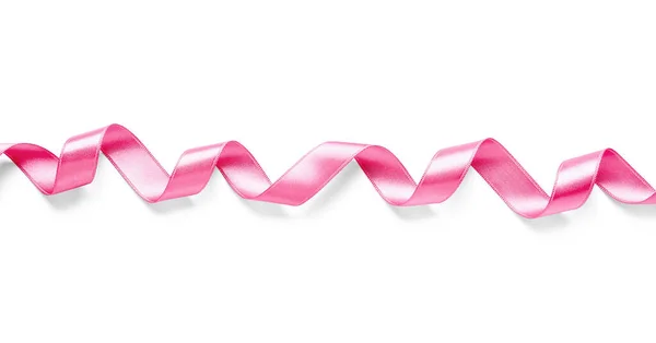 Beautiful Pink Ribbon White Background — Stock Photo, Image