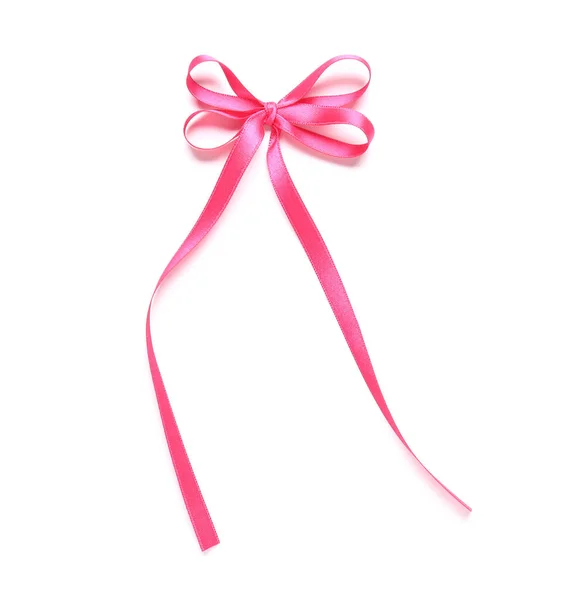 Mooie Roze Strik Witte Achtergrond — Stockfoto