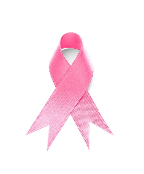 Fita Rosa Sobre Fundo Branco Conceito Consciência Câncer Mama — Fotografia de Stock