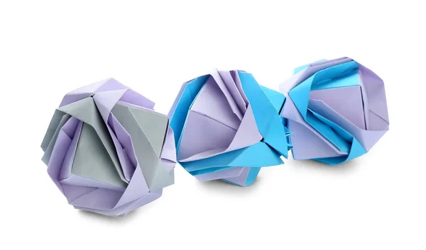 Origami Flowers White Background Concept Uniqueness — Stock Photo, Image