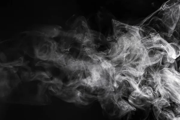 Fumée Blanche Sur Fond Sombre Gros Plan — Photo