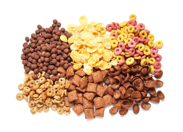 Heaps Different Cereals White Background — Stock Photo, Image