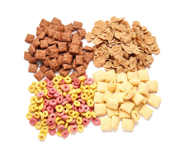 Heaps Different Cereals White Background — Stock Photo, Image