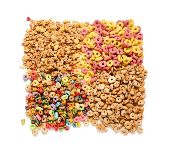 Different Cereals White Background — Stock Photo, Image