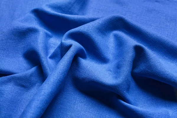 Texture Blue Canvas Fabric Closeup — Stock Photo, Image