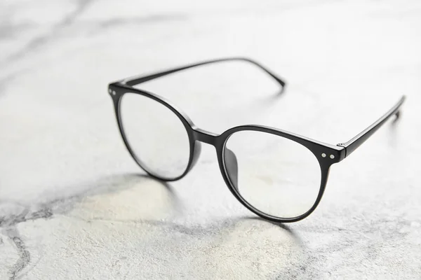 Stylish Eyeglasses Light Background Closeup — Stock Photo, Image