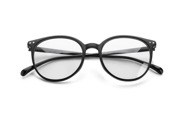 Óculos Elegantes Sobre Fundo Branco — Fotografia de Stock