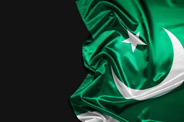 Bandeira Paquistão Fundo Escuro — Fotografia de Stock