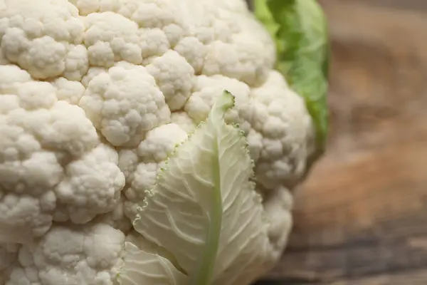 Cauliflower Cabbage Wooden Background Closeup — Stock Photo, Image