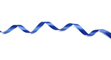 Beyaz arkaplanda mavi kurdele