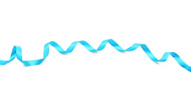 Beyaz arkaplanda mavi kurdele