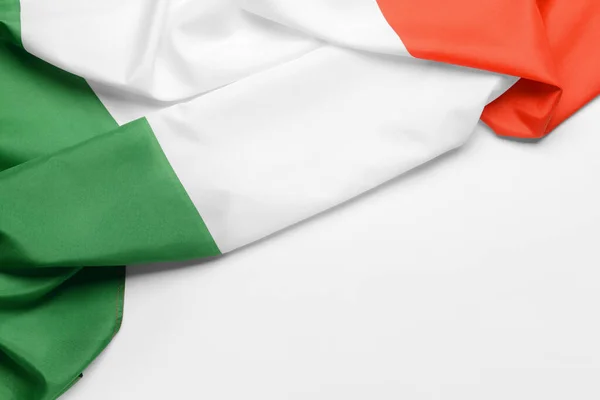 Olasz Zászló Fehér Háttér Közelkép — Stock Fotó