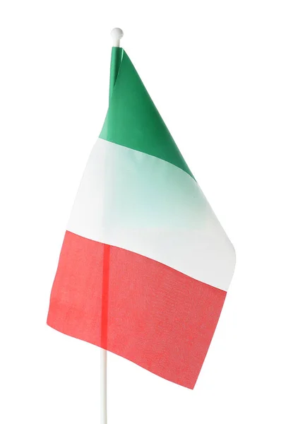 Italiensk Flagga Vit Bakgrund — Stockfoto