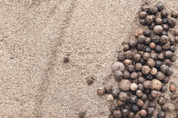 Black Pepper Powder Peppercorns Background — Stock Photo, Image