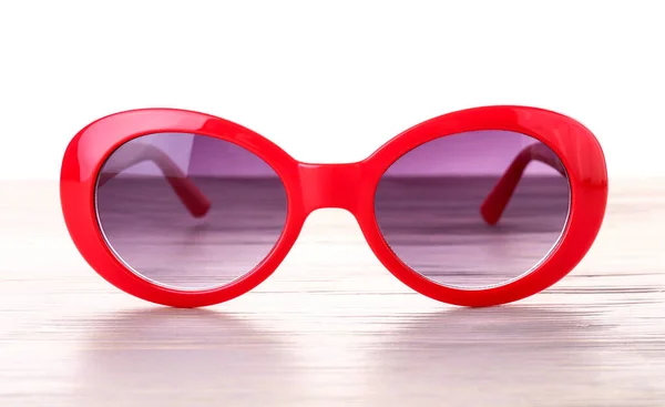 Stylish Sunglasses Table White Background — Stock Photo, Image