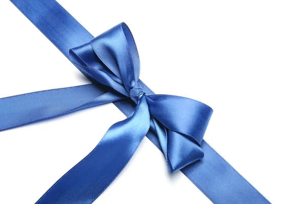 Blue Ribbon Bow Color Background — Stock Photo, Image
