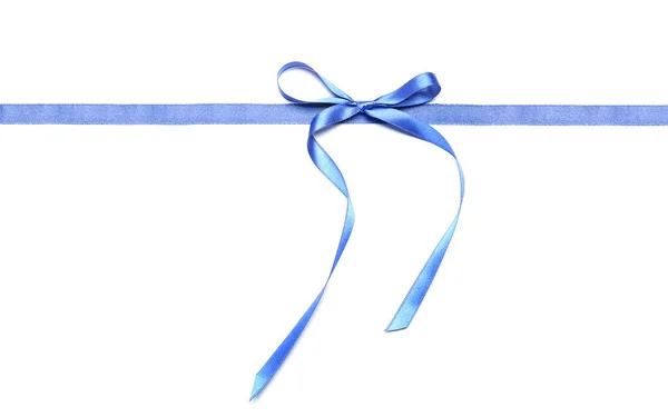 Blue Ribbon Bow Color Background — Stock Photo, Image