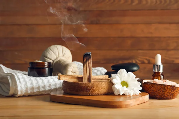 Beautiful Spa Composition Wooden Table — Stock Photo, Image