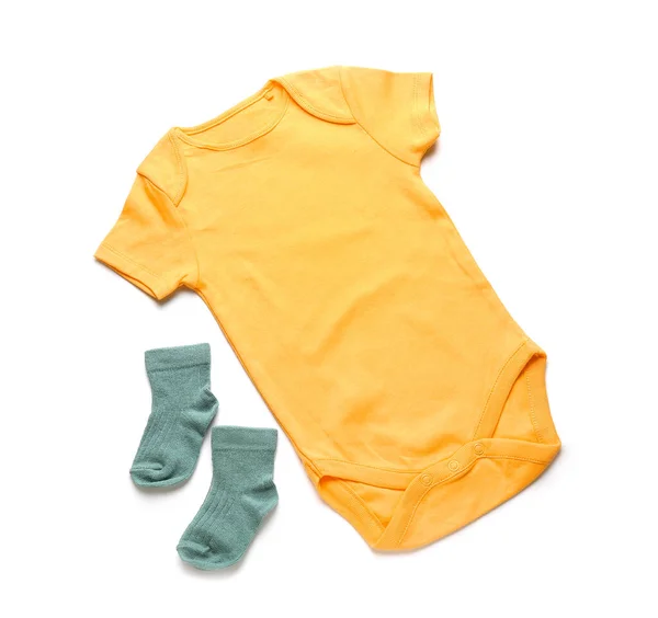 Baby Clothes Socks White Background — Stock Photo, Image