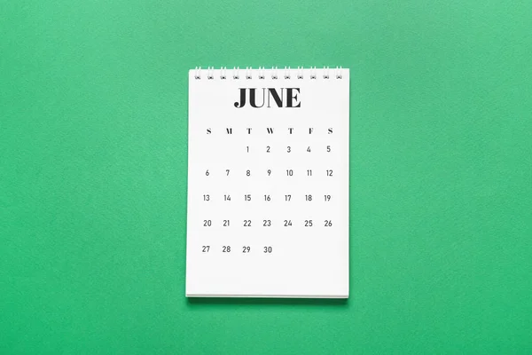 Flip Paper Kalender Auf Farbigem Hintergrund — Stockfoto