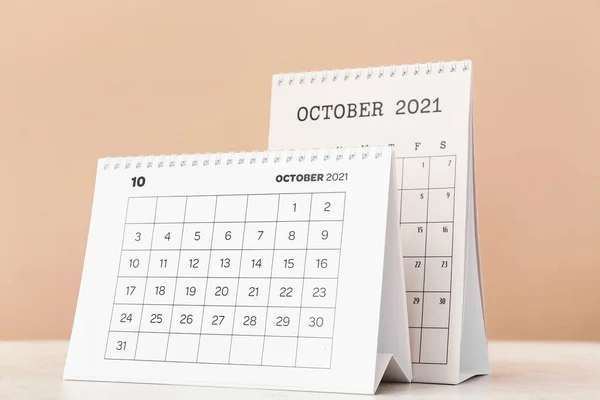 Flip Paper Calendars Color Background — Stock Photo, Image
