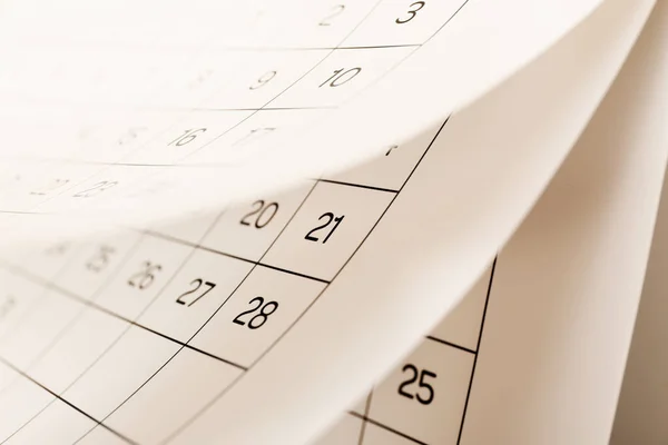 Páginas Del Calendario Papel Primer Plano — Foto de Stock