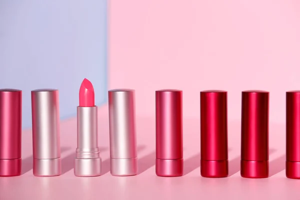 Beautiful Lipsticks Color Background — Stock Photo, Image