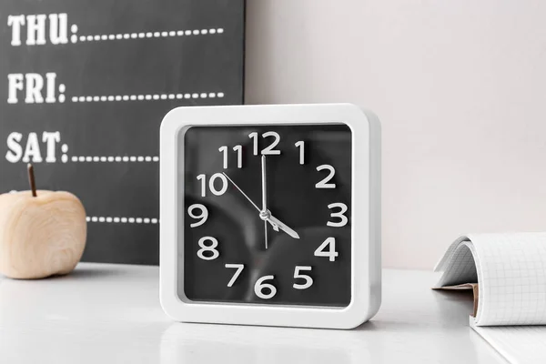 Stylish Clock Table Closeup — Stock Photo, Image