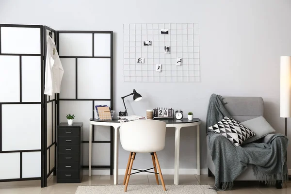 Interior Stylish Room Modern Workplace — Stock Photo, Image