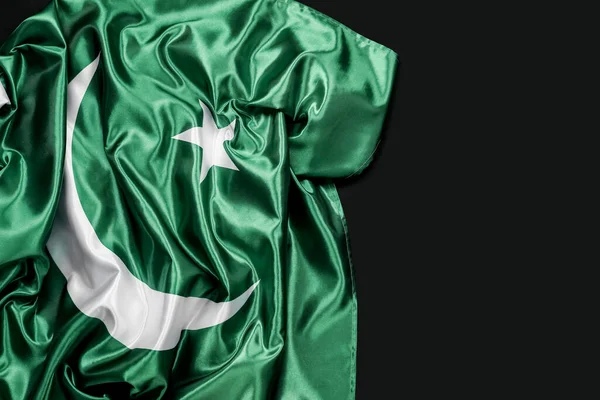 Pakistan Flagga Mörk Bakgrund — Stockfoto