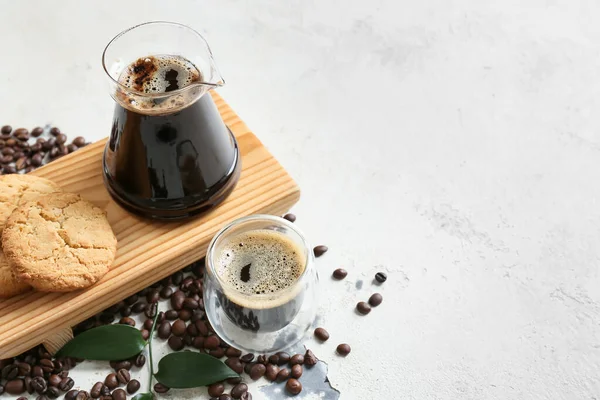 Potje Kopje Met Heerlijke Turkse Koffie Koekjes Lichte Ondergrond — Stockfoto