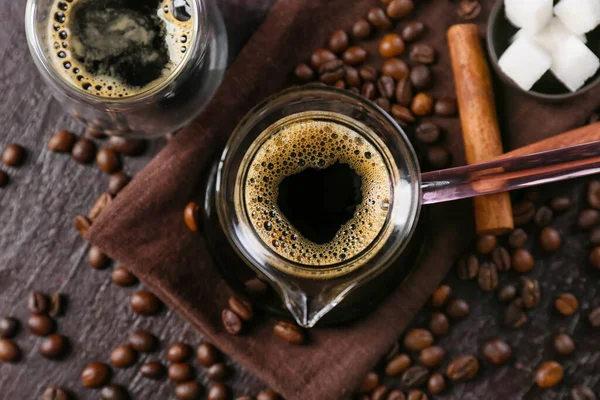 Potje Kopje Met Heerlijke Turkse Koffie Tafel — Stockfoto