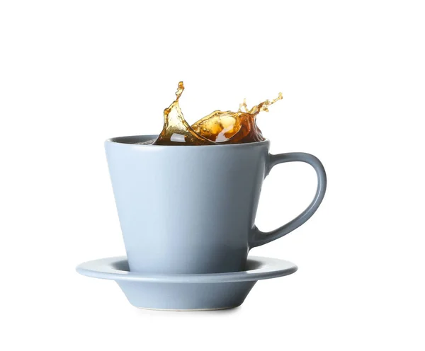 Splash Coffee Cup White Background — Stock Photo, Image