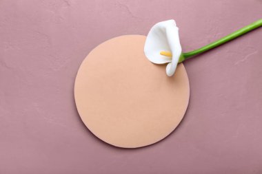 Güzel zambak ve arkaplanda boş kart