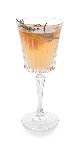 Bicchiere Gustoso Cocktail Pompelmo Sfondo Bianco — Foto Stock