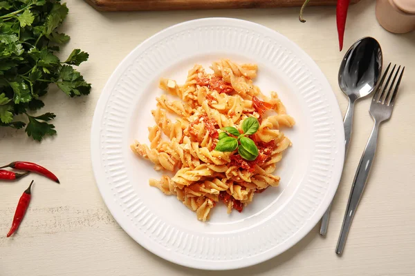 Plate Healthy Pasta Table — Stock Photo, Image