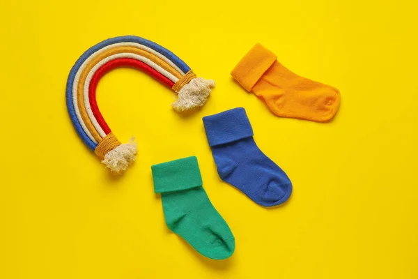 Baby Socks Color Background — Stock Photo, Image