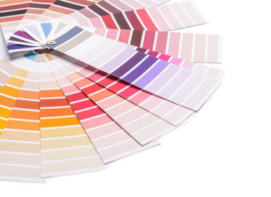 Beyaz arkaplanda renk örneklerini boya