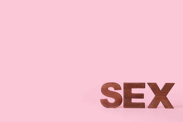 Palabra Sex Sobre Fondo Color —  Fotos de Stock
