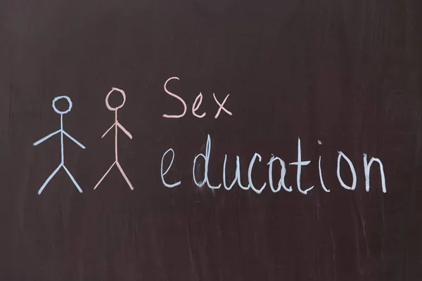 Text Sex Education Written Chalkboard — Stock Photo, Image