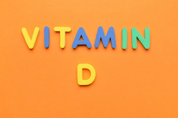 Texto Vitamina Sobre Fundo Cor — Fotografia de Stock