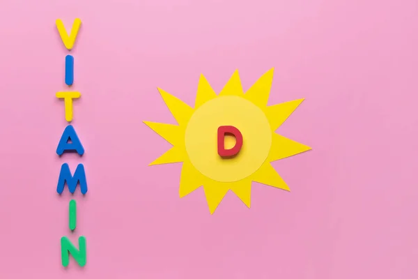 Szöveg Vitamin Nap Színes Háttér — Stock Fotó