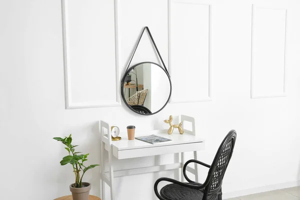 Interior Stylish Room Modern Workplace Mirror — Stock Photo, Image