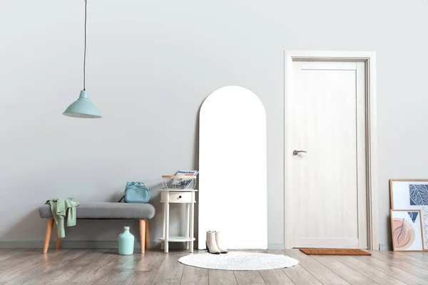 Stylish Interior Modern Hallway Mirror — Stock Photo, Image