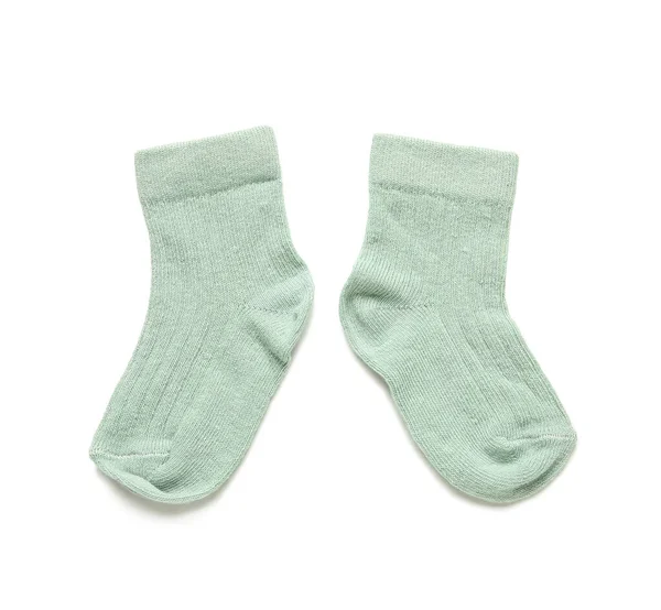 Baby Sokken Witte Achtergrond — Stockfoto