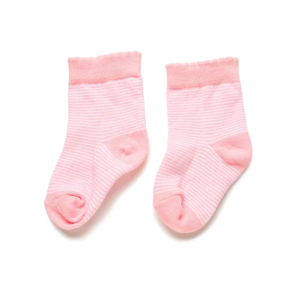 Chaussettes Bébé Sur Fond Blanc — Photo