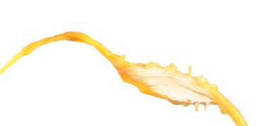 Beyaz arka planda taze portakal suyu damlası