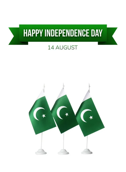 Tarjeta Felicitación Para Día Independencia Pakistán — Foto de Stock