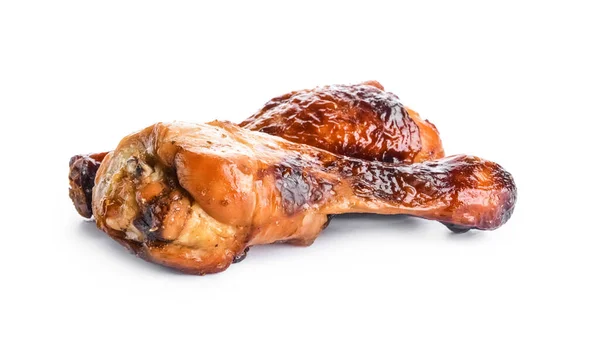 Rostade Kyckling Ben Vit Bakgrund — Stockfoto
