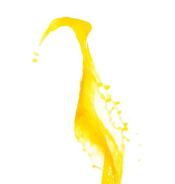 Stänk Färsk Apelsinjuice Vit Bakgrund — Stockfoto